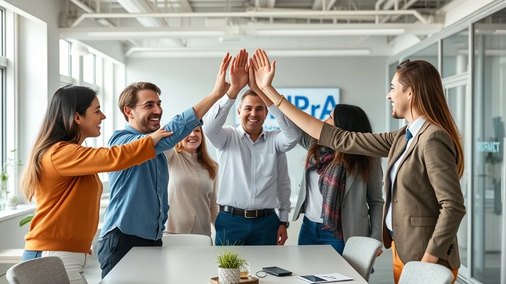 Team agenzia assicurativa soddisfatto